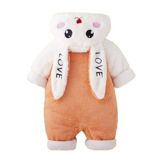 Girls' Footies Rompers Kids Cartoon Rabbit Jumpsuit Winter Thickened Romper Design Newborn Onesies Girl Orange 3 M-6 M