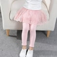 thumbnail image 1 of Little Girls Footless Leggings with Tutu Ruffle Skirt Stretchy Cotton Pantskirt, 1 of 7