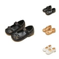 thumbnail image 1 of Girls Footwear Girls Sneaker Children Small Leather Shoes Bow Tie Solid Color Flat Shoes Little Girl Shoes Soft Soled Dance Shoes (Size Toddler Little Kid Big Kid), 1 of 7