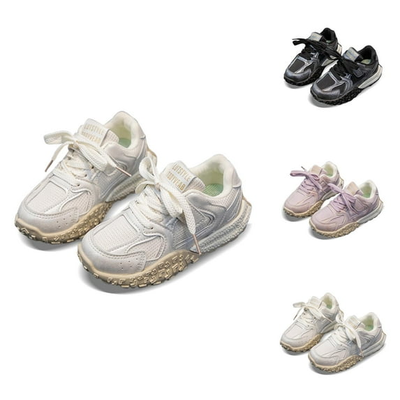 Girls Footwear Girls Sneakers Children's Sneakers 2025 Spring And Autumn New Girls' Mesh Casual Shoes Boys' Dad Shoes Breathable And Lightweight Little White Shoes
