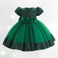 thumbnail image 1 of Girls Formal Dress Dark Green Dress for Girls Baby Tulle Dress Girls Wedding Guest Dress Girls Carnival Outfit 4T, 1 of 3