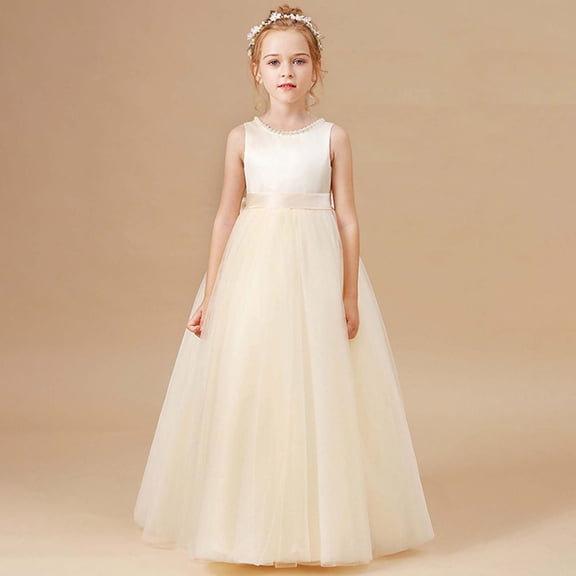 Girls Formal Dress Girls Beige Dress Girl Tulle Dress Girls Birthday Dress Girls Carnival Outfit 7-8 Years