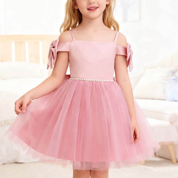 Girls Formal Dress Pink Dresses for Girls Tulle Toddler Dress Girls Wedding Guest Dress Girls Children's Day Outfit 4T