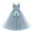 thumbnail image 1 of Girls' Formal Dress Solid Sleeveless Long Princess Dress Flower Girl Wedding Birthday Dress Blue 15 Y-16 Y, 1 of 7