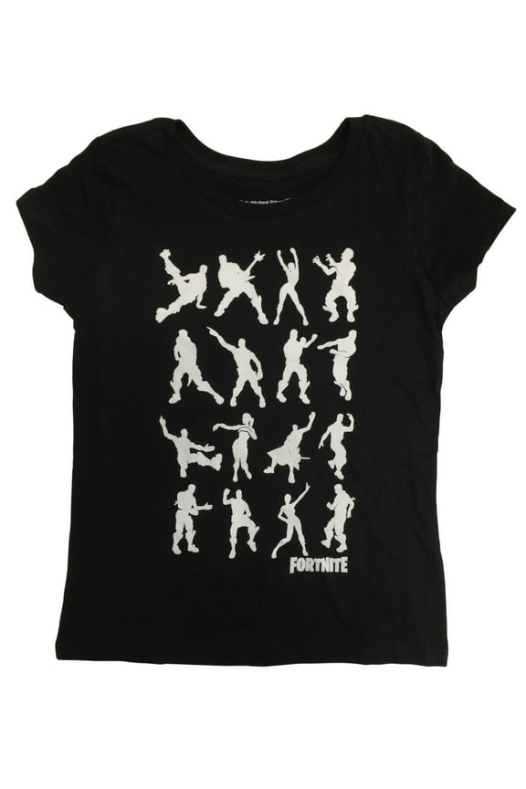 Girls Fortnite Celebration Dance Moves The Floss Black Short Sleeve Shirt XL
