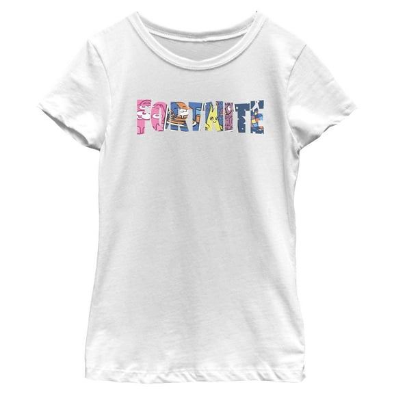 Girls Fortnite Classic Logo Character Fill T Shirt