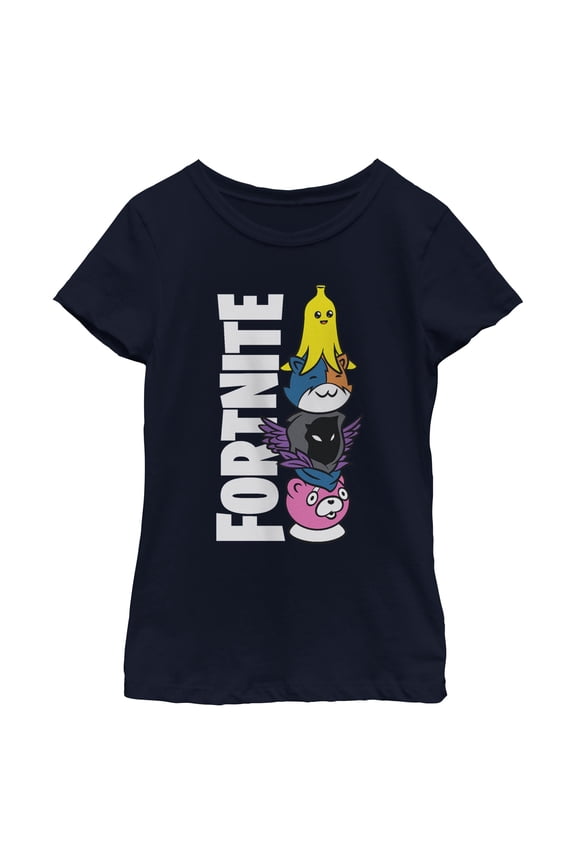 Girls Fortnite Cute Characters Logo T Shirt