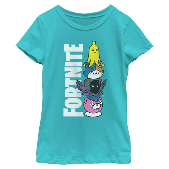 Girls Fortnite Cute Characters Logo T Shirt