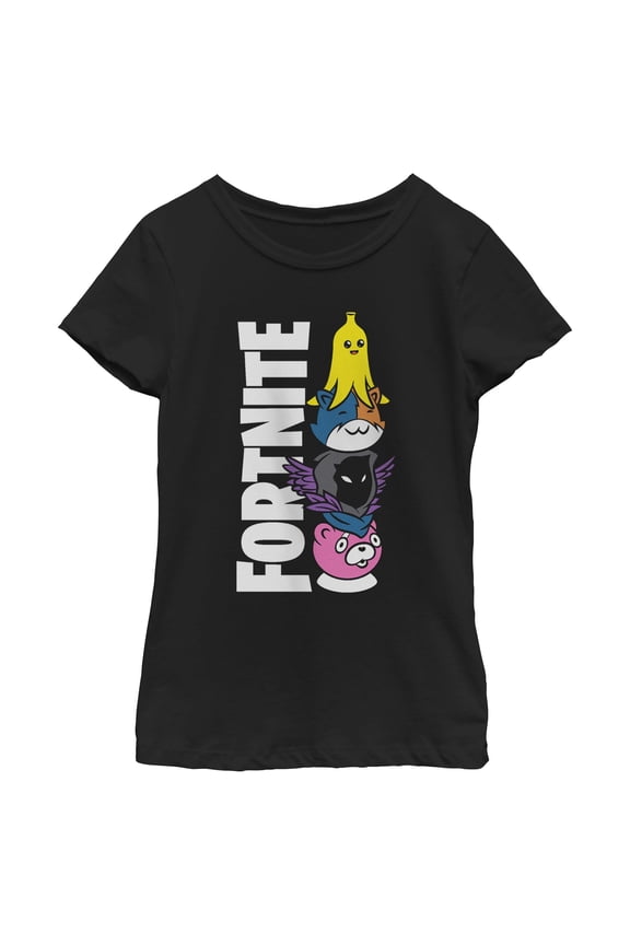 Girls Fortnite Cute Characters Logo T Shirt