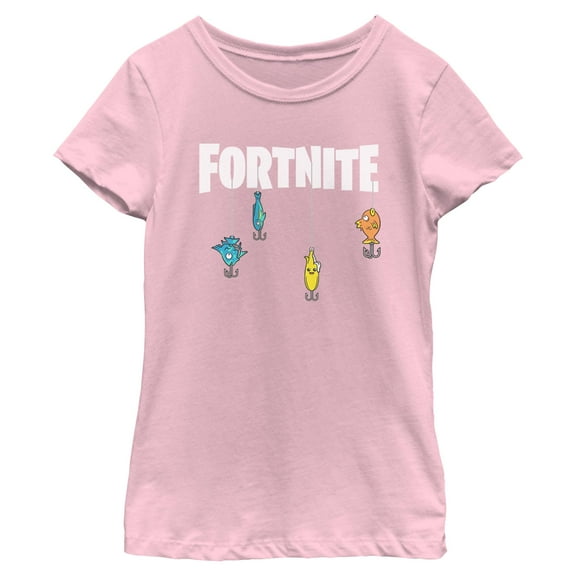 Girls Fortnite Fishing Lure White Logo T Shirt
