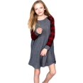 thumbnail image 1 of Girls French Terry Tunic Dress, Charcoal 2-Tone, 1 of 3