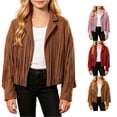 thumbnail image 1 of Girls Fringe Jacket, Kids Cowgirl Western Tassel Motorcycle Cardigan Cropped Coat 5-14 Years, 1 of 9