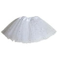 thumbnail image 1 of Girls Fringe Skirt Toddlers Girls Sparkly Tulles Tutus, Kids Mini Dance Skirt with Sequins, Princess Party Skirts Long Skater Skirts for Girls White 4-8Y, 1 of 3