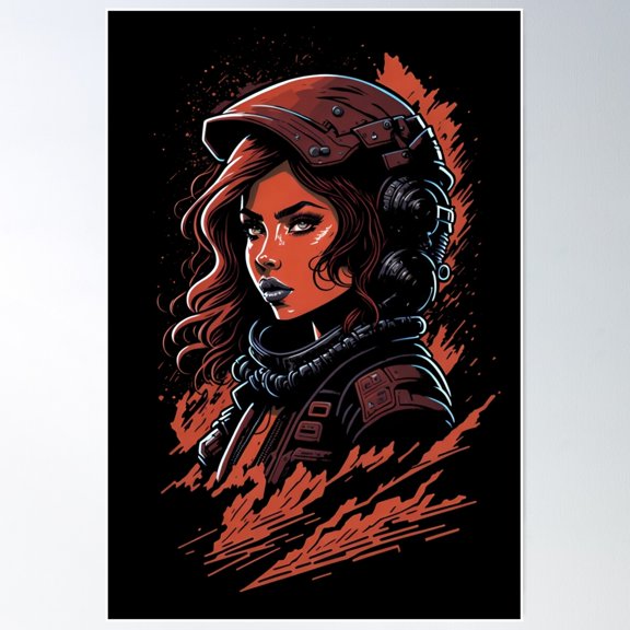 Girls From Mars - Spacenaut Poster Wall Art, Modern Wall Decor For Living Room Bedroom, 12x18 UNFRAMED