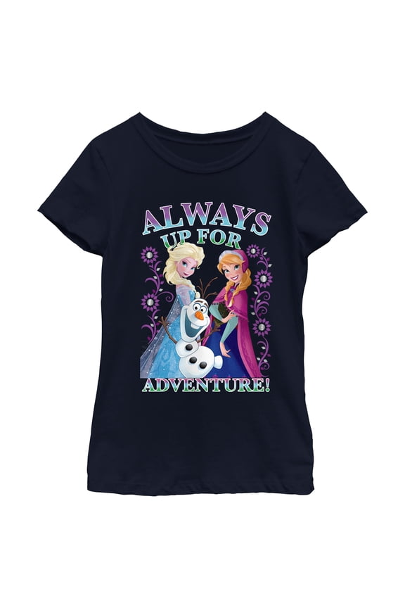 Girls Frozen Always Up For Adventure T Shirt