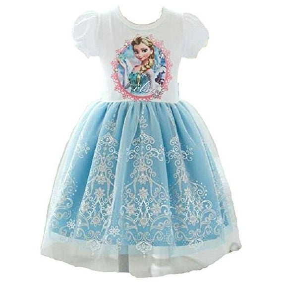 Girls Frozen Inspired Elsa Dress Size 5/6