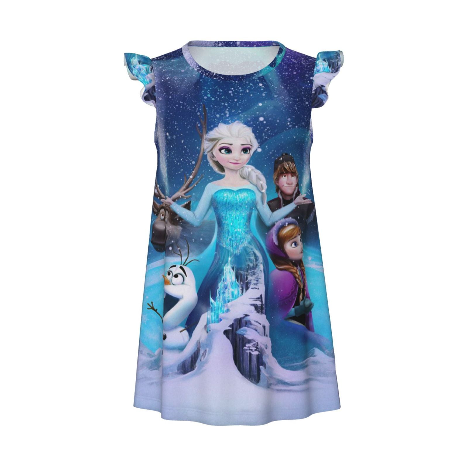 Girls Frozen Nightgowns Pajamas Kids Sleepwear Night Dress Sleep