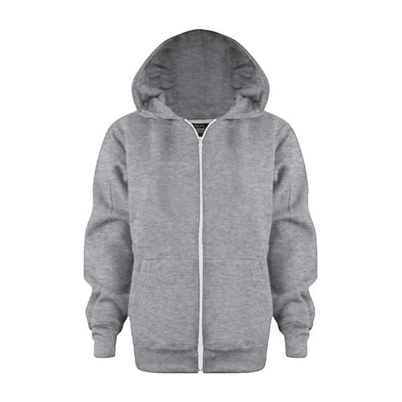 Girls Full Zip Hoodie with Pockets Kids Boys Fashion Oversized Long Sleeve Sweatshirt Solid Jacket 3-12 Years 2026