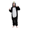 thumbnail image 1 of Girls Funny Penguin Animal Onesie Pajamas Kids Flannel Hooded Jumpsuit Soft Comfort Cosplay Costume Sleepwear 3-12Years, 1 of 8