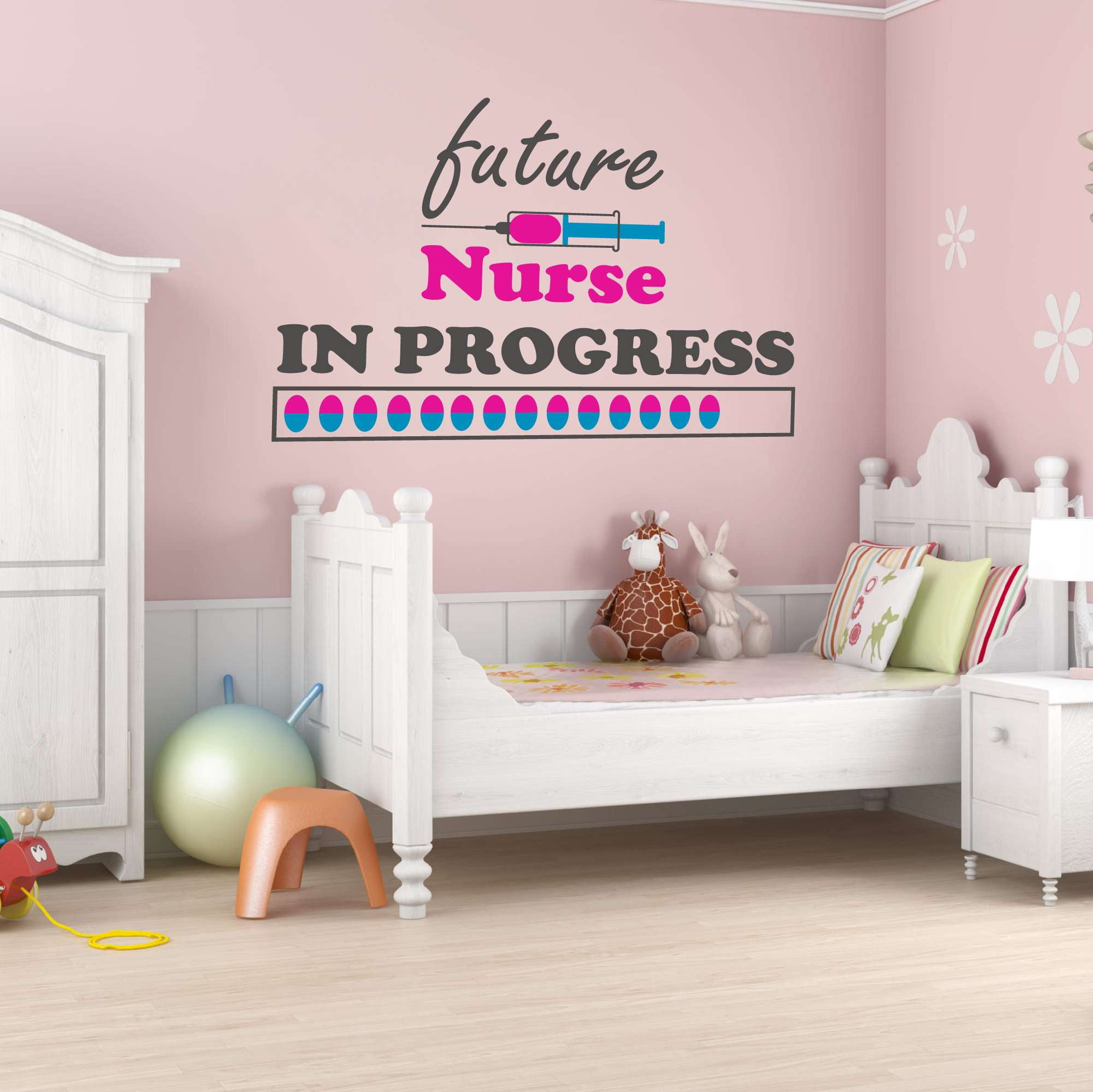Girls Future Nurse in Progress Cute Girly Wall Decal Decoration Nursing  Student Future Nurse Quote Vinyl Decal Lasts Years and Easily Removable -  Size: 40 In(W) x 28 In(H) - Walmart.com, image size:2001x2000