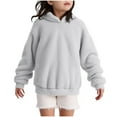 thumbnail image 1 of Girls Fuzzy Hoodie Long Sleeve Girls Grey Hoodie Casual Loose Girls Pullover Tween Girl Hoodies Trendy 11-12 Years, 1 of 4