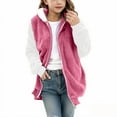 thumbnail image 1 of Girls' Fuzzy Jackets Kids Soft Fleece Zip up Hoodie with Pockets 5-14 years Winter Warm Plush Coat Trendy Clothing Wool Hooded Outwear, 1 of 4