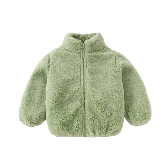 Girls Fuzzy Sherpa Coat Full Zip Fleece Jacket Warm Winter Outwear Windproof Sweaters Soft Thick Jackets Clothes