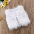 thumbnail image 1 of Girls Fuzzy Vest Coat Thick Sleeveless Kids Fleece Jacket Warm Tie-Up Shawl Cardigan Outwear for Casual White 0M, 1 of 3