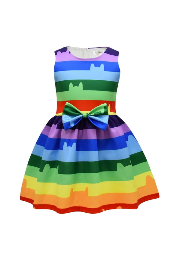 Girls Gabby Dress Sleeveless Rainbow Twirl Dress Halloween Costume