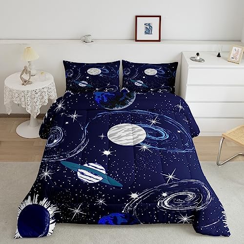 Girls Galaxy Comforter Set Twin Outer Space Bedding for Boys Girls ...