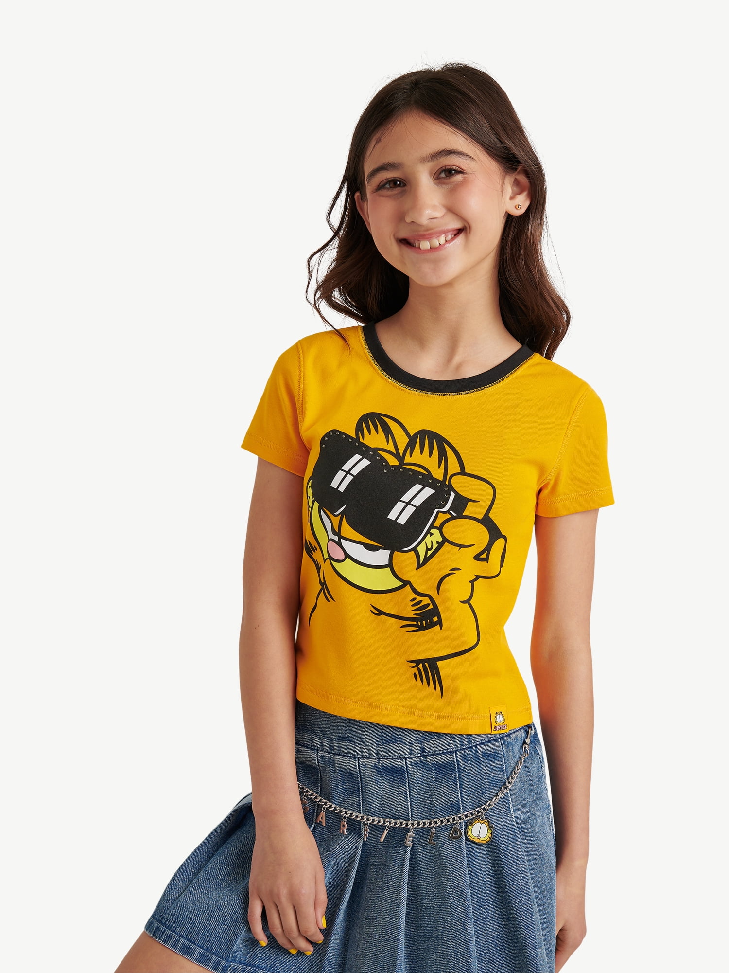 Justice x Garfield Girls Collab Baby Tee, Sizes XS - XLP