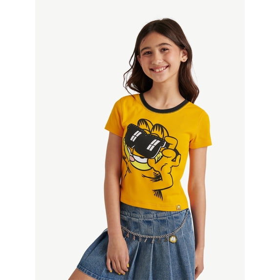 Girls Garfield X Justice Collab Baby Tee, Sizes XS - XLP