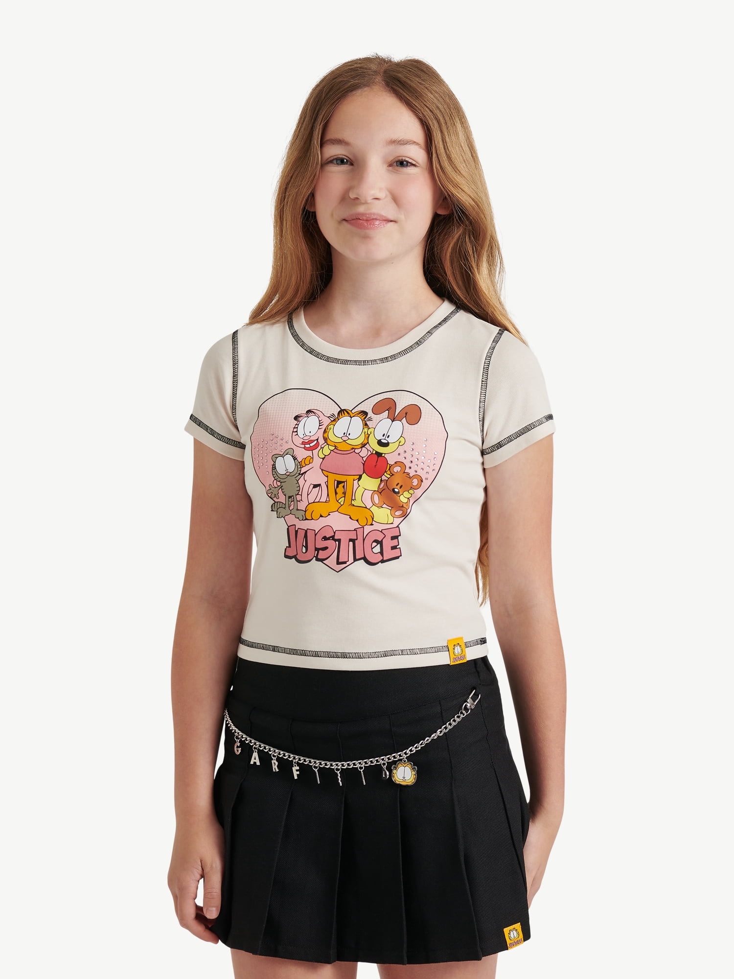 Justice x Garfield Girls Collab Baby Tee, Sizes XS - XLP