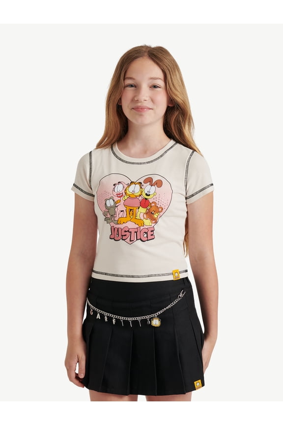 Girls Garfield X Justice Collab Baby Tee, Sizes XS - XLP