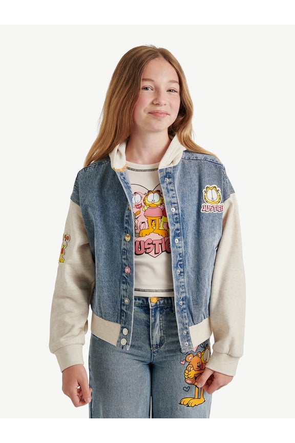Girls Garfield X Justice Collab Bomber Jacket, Sizes XS - XLP