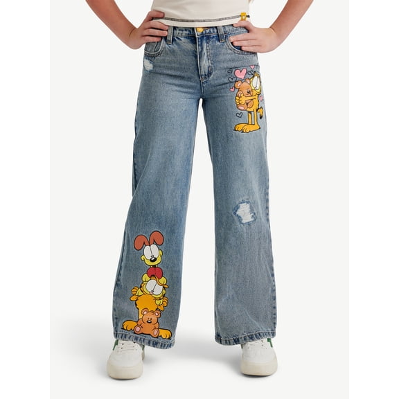 Girls Garfield X Justice Collab Jeans, Sizes 6-18, Slim & Plus
