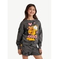 thumbnail image 1 of Girls Garfield X Justice Fleece Crewneck, Sizes XS - XLP, 1 of 8