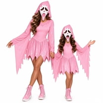 Kids Pink Ghost Face Bling Dress Costume