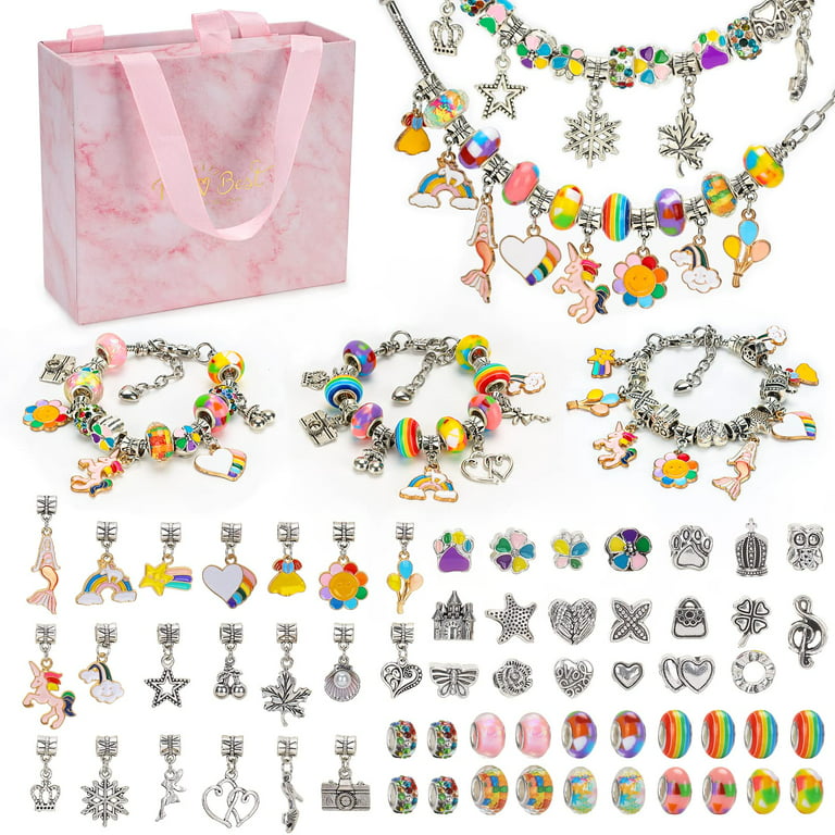 Bracelet Making Kit, Teen Girl Gifts Jewelry Making Kit, Unicorn/mermaid  Girl Toys Art Supplies Crafts For Girls Age 8-12