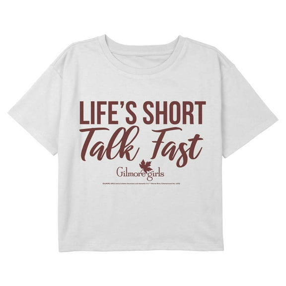 Girls Gilmore Girls Life's Short Autumn Leaf Logo Cropped T-Shirt