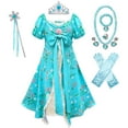 thumbnail image 1 of Girls Giselle Cosplay Princess Dress Birthday Halloween Christmas Costume Dress, 1 of 7