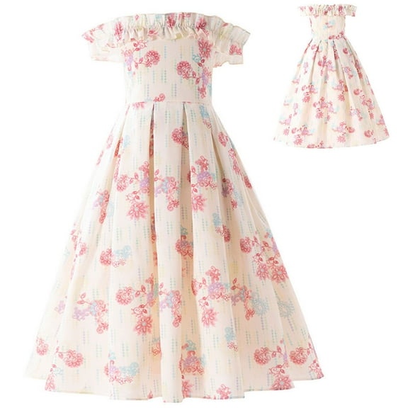 Girls Giselle Princess Dress Short Sleeve Halloween Magic Skirt for 3-10 Year