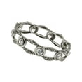 thumbnail image 1 of Girls Glass Silver-Toned Crystal Open Work Stretch Fashion Bracelet, 1 of 3