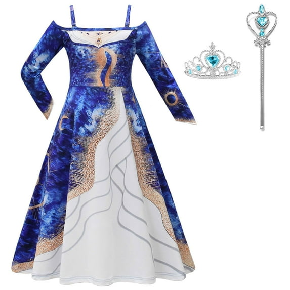 Girls Glinda or Madame Morrible Costume with Accessories Halloween Outfit, Size for 9-10Y