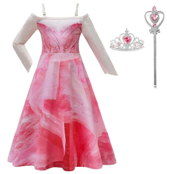 Girls Glinda or Madame Morrible Costume with Accessories Halloween Outfit, Size for 9-10Y