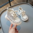 thumbnail image 1 of Girls Glitter Ankle Boots Waterproof Lace Up British Style Fashion Trendy Casual Cute Comfortable Lightweight Thick Boot Side Zipper Low Heel Booties, 1 of 9