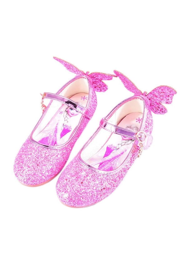 Girls Glitter Dress Shoes Butterfly Sparkly weeding shchool Shoes