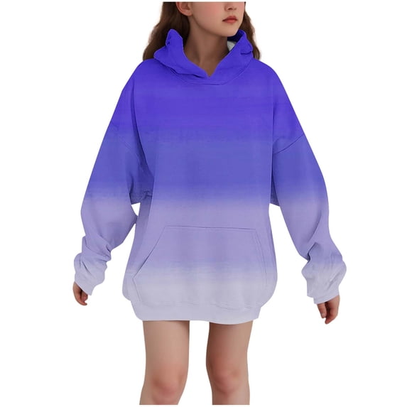 Girls' Glitter Fleece Hoodie 3-14 Years Winter Christmas Birthday Party Long Sleeve Pocket Sweatshirt Casual Print Pullover