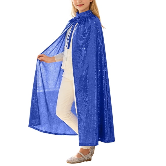 Girls Glitter Lace Cape Shawl Wrap Party Dress Up Fairy Tale for Kids