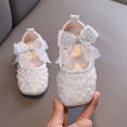 thumbnail image 1 of Girls Glitter Mary Jane Princess Shoes Flat Sandal Sequin Party Wedding Shoes Toddlers Kids Ballet Dress Shoes Birthday Prom Cosplay Dance Shoes Silver 10.5 Little Kids, 1 of 6